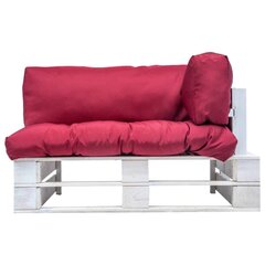 Puutarhasohva tyynyillä, valkoinen/punainen hinta ja tiedot | Puutarhatuolit | hobbyhall.fi