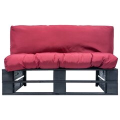 Puutarhasohva tyynyillä, musta/punainen hinta ja tiedot | Puutarhatuolit | hobbyhall.fi