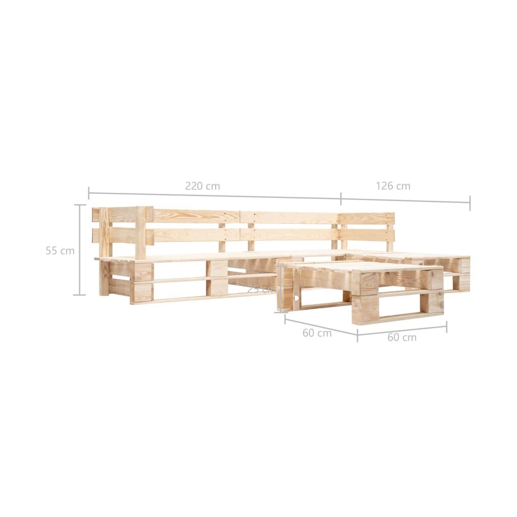 Puutarhasetti kuormalavoista, ruskea hinta ja tiedot | Puutarhakalusteet | hobbyhall.fi