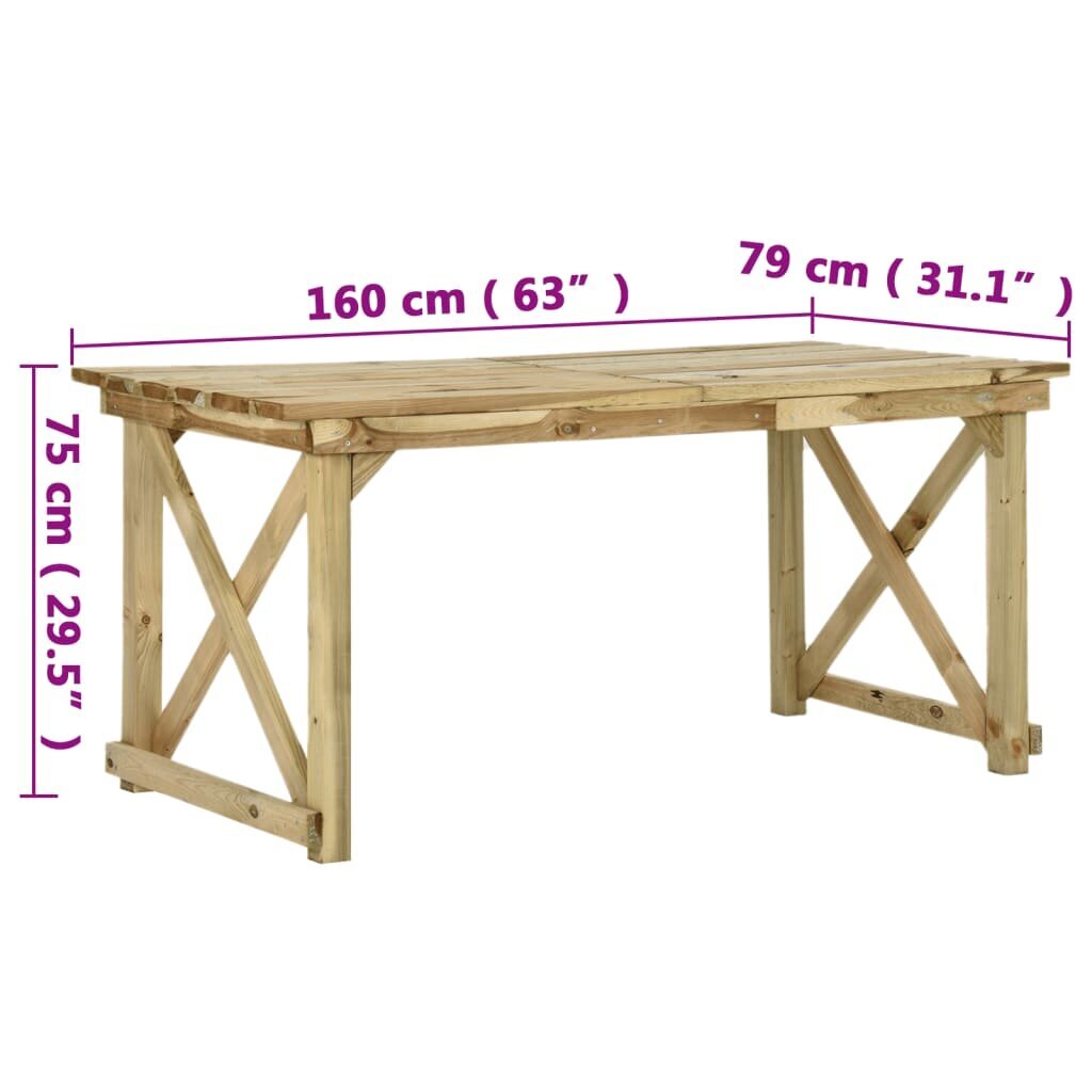 Puutarhapöytä, ruskea hinta ja tiedot | Puutarhapöydät | hobbyhall.fi