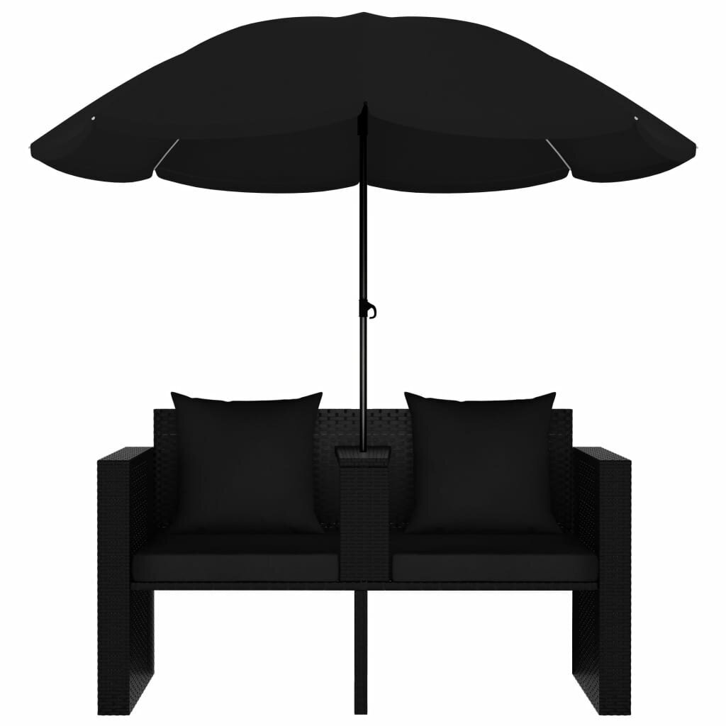 Puutarhatuoli sateenvarjolla, musta hinta ja tiedot | Aurinkotuolit | hobbyhall.fi