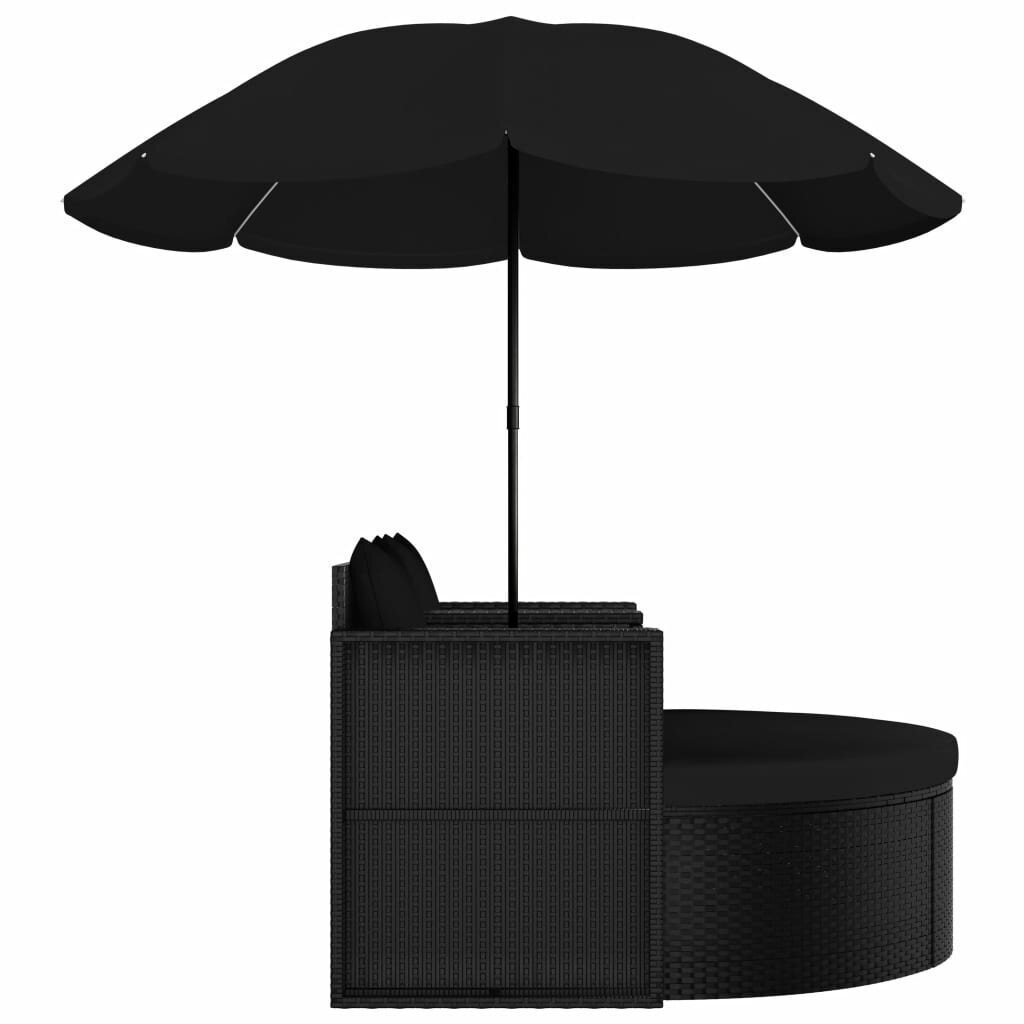 Puutarhatuoli sateenvarjolla, musta hinta ja tiedot | Aurinkotuolit | hobbyhall.fi