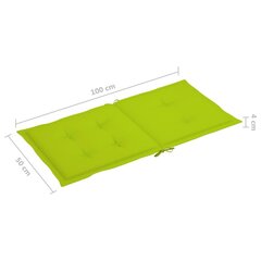 Puutarhatuolityynyt, 100x50x4 cm, 4 kpl, vihreä hinta ja tiedot | Istuintyynyt, pehmusteet ja päälliset | hobbyhall.fi