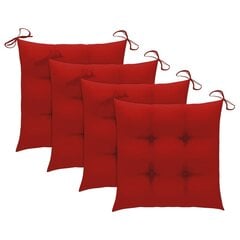 Puutarhatuolit tyynyillä, 4 kpl, punainen hinta ja tiedot | Puutarhatuolit | hobbyhall.fi