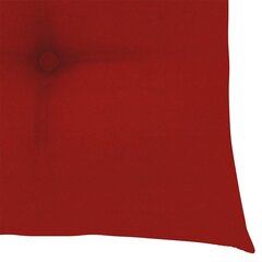 Puutarhatuolit punaisilla tyynyillä, 8 kpl, massiivitiikki hinta ja tiedot | Puutarhatuolit | hobbyhall.fi