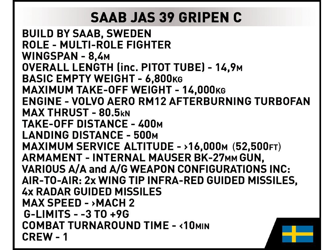 Muovirakennussarja Saab JAS 39 Gripen C, 1/48, 5828 hinta ja tiedot | LEGOT ja rakennuslelut | hobbyhall.fi