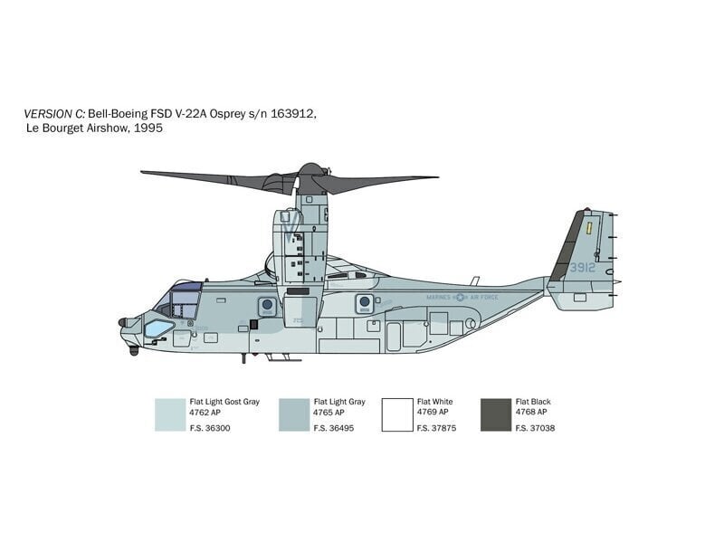 Italeri - V-22 A Osprey, 1/72, 1463 hinta ja tiedot | LEGOT ja rakennuslelut | hobbyhall.fi