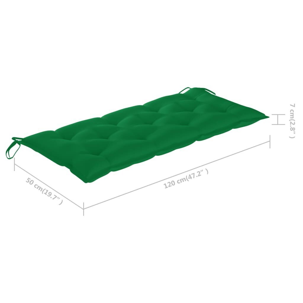 Kokoontaitettava puutarhapenkki tyynyllä, 118x38x45cm hinta ja tiedot | Puutarhapenkit | hobbyhall.fi