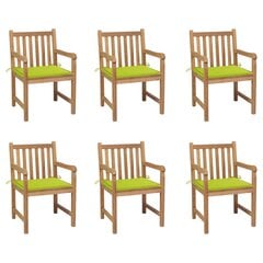 Puutarhatuolit vihreillä tyynyillä, 6 kpl hinta ja tiedot | Puutarhatuolit | hobbyhall.fi