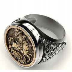 SYGNET SMOKER RING Silver-Gold 243 243 hinta ja tiedot | Miesten korut | hobbyhall.fi