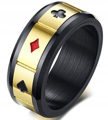 GOLDEN Signet Ring Pokerikortit Ring 213 213 hinta ja tiedot | Miesten korut | hobbyhall.fi