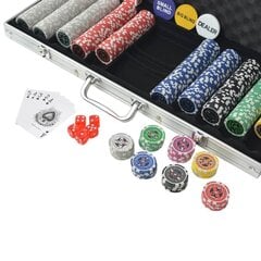 Pokerisetti laukussa, 500 pelimerkkiä hinta ja tiedot | Korttipelit, pokeri | hobbyhall.fi