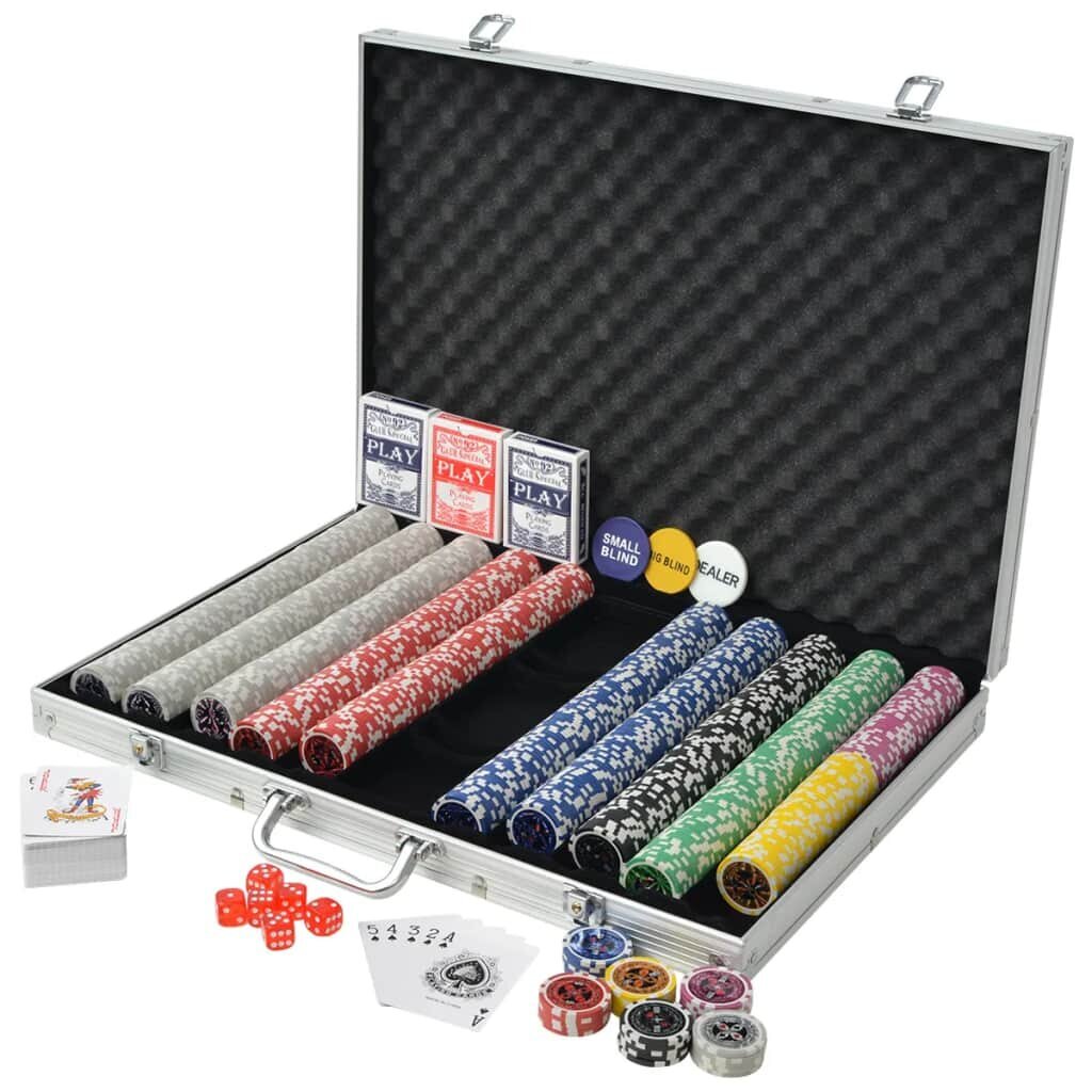 Pokerisetti matkalaukussa, 1000 pelimerkkiä hinta ja tiedot | Korttipelit, pokeri | hobbyhall.fi