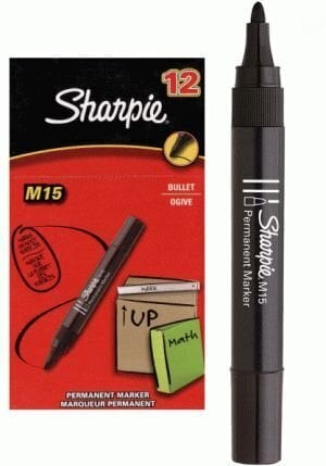 Tussit Sharpie M15, musta, 12 kpl. hinta ja tiedot | Toimistotarvikkeet | hobbyhall.fi