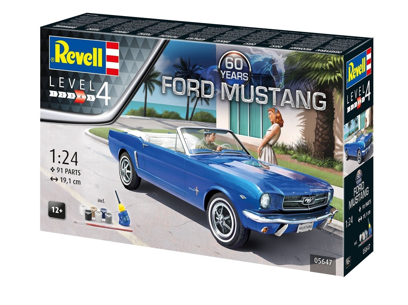 Revell - 60th Anniversary Ford Mustang Model Kit, 1/24, 05647 hinta ja tiedot | LEGOT ja rakennuslelut | hobbyhall.fi