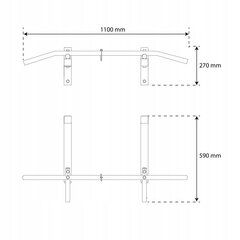 Vetotanko K-sport, 110x59 cm, musta hinta ja tiedot | Leuanvetotangot | hobbyhall.fi