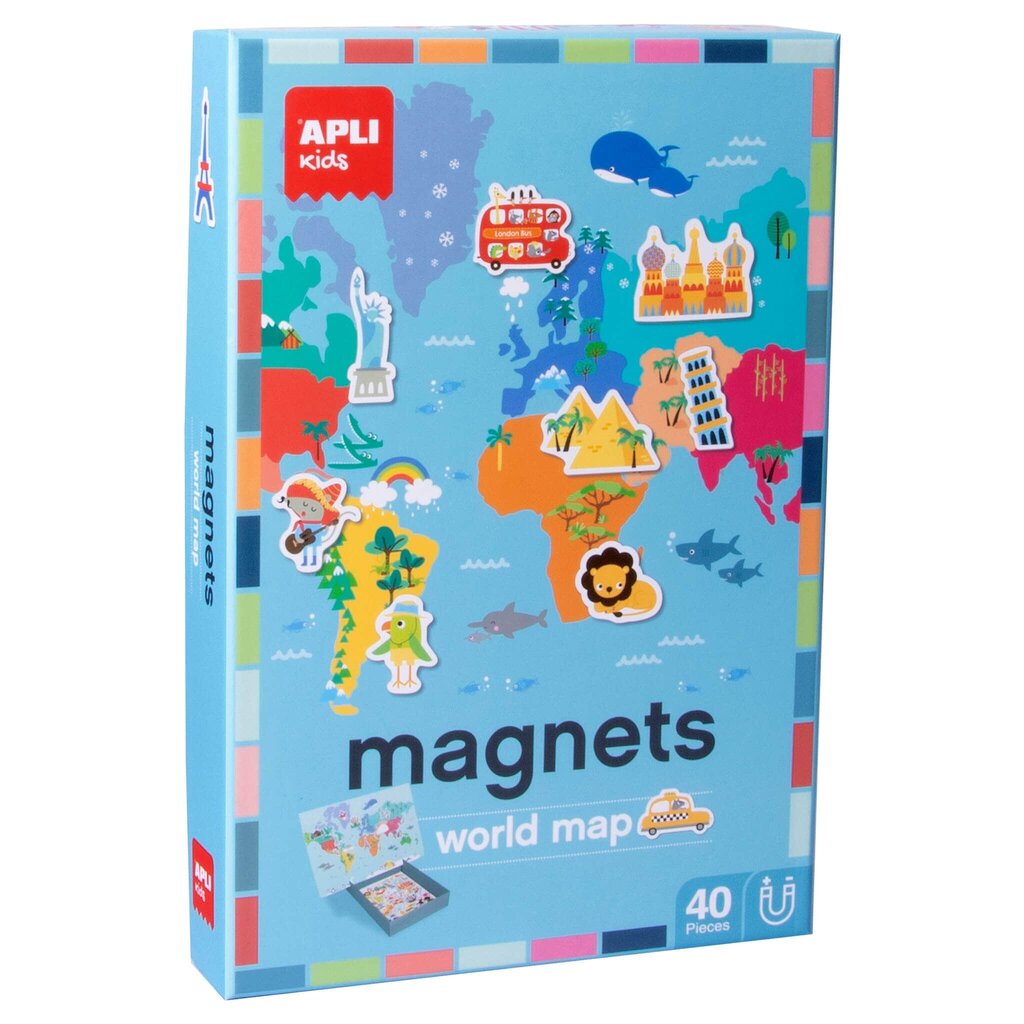 Apli Kids World Map -magneettipeli hinta ja tiedot | Kehittävät lelut | hobbyhall.fi