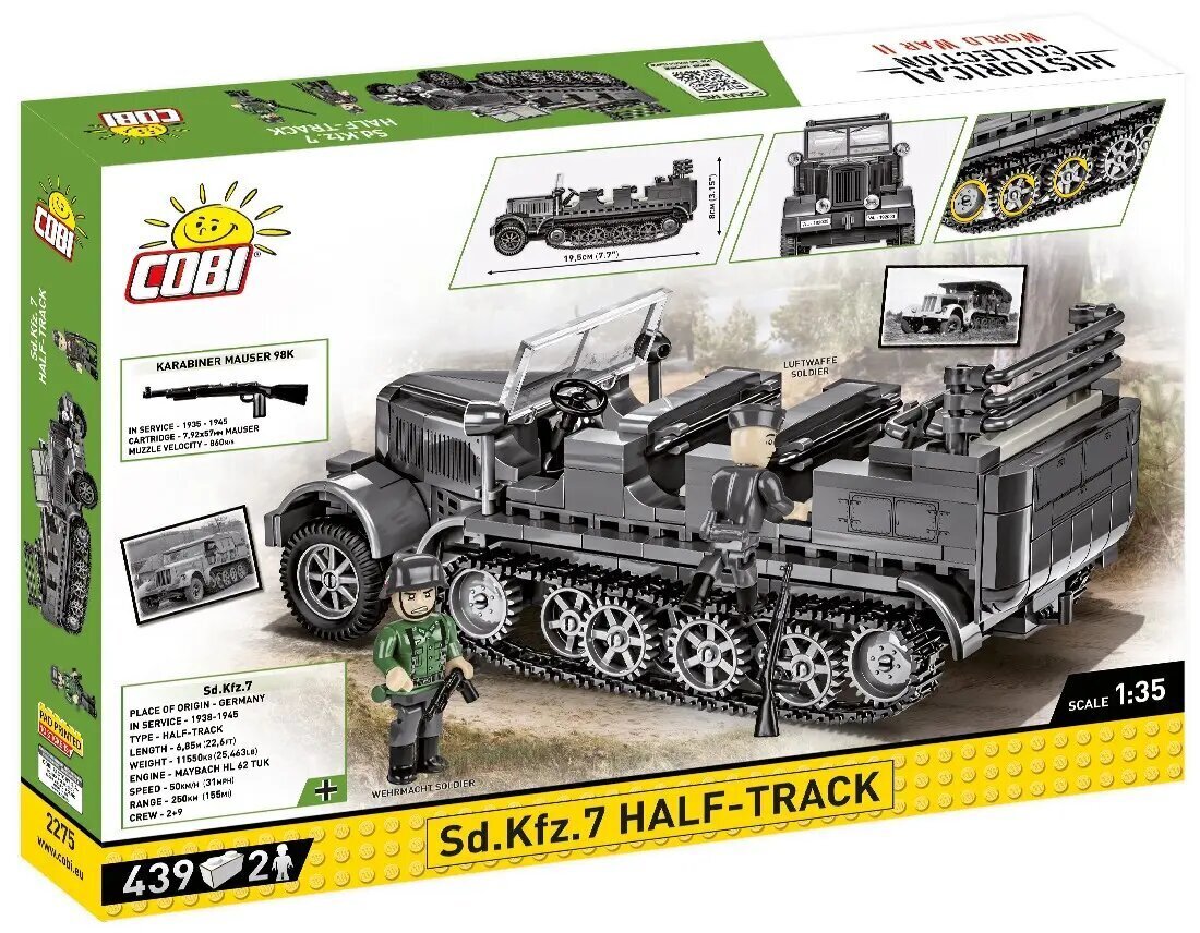 Historiallinen Kokoelma Blocks Sd.Kfz. 7 Puoli-Track hinta ja tiedot | LEGOT ja rakennuslelut | hobbyhall.fi