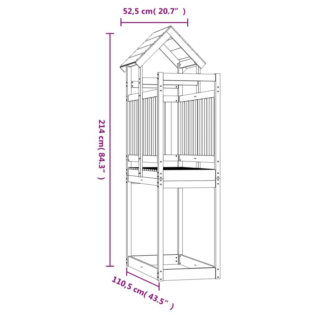 Pelitorni vidaXL, 52,5x110,5x214 cm hinta ja tiedot | Lasten leikkimökit ja -teltat | hobbyhall.fi