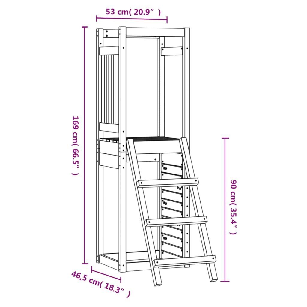 Pelitorni tikkailla ja seinällä vidaXL, 53x46,5x169 cm hinta ja tiedot | Lasten leikkimökit ja -teltat | hobbyhall.fi