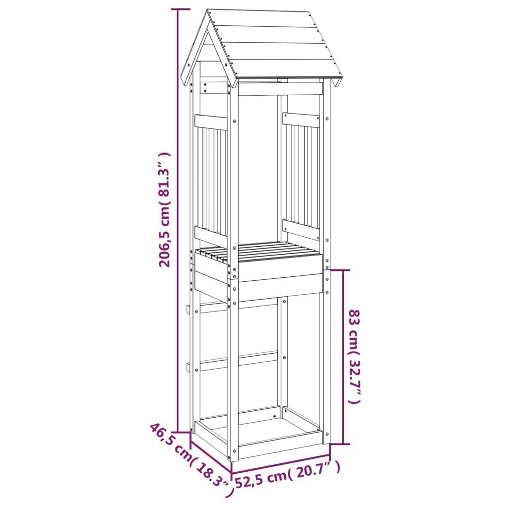 Pelitorni vidaXL, 52,5x46,5x206,5 cm hinta ja tiedot | Lasten leikkimökit ja -teltat | hobbyhall.fi