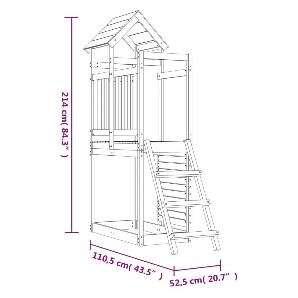 Pelitorni tikkailla/seinä vidaXL, 52,5x110,5x214cm hinta ja tiedot | Lasten leikkimökit ja -teltat | hobbyhall.fi