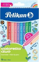 Pelikan 813846 Fiber Writer Colorella duo C407, 12 kynää taittorasiassa hinta ja tiedot | Taide- ja askartelutarvikkeet | hobbyhall.fi