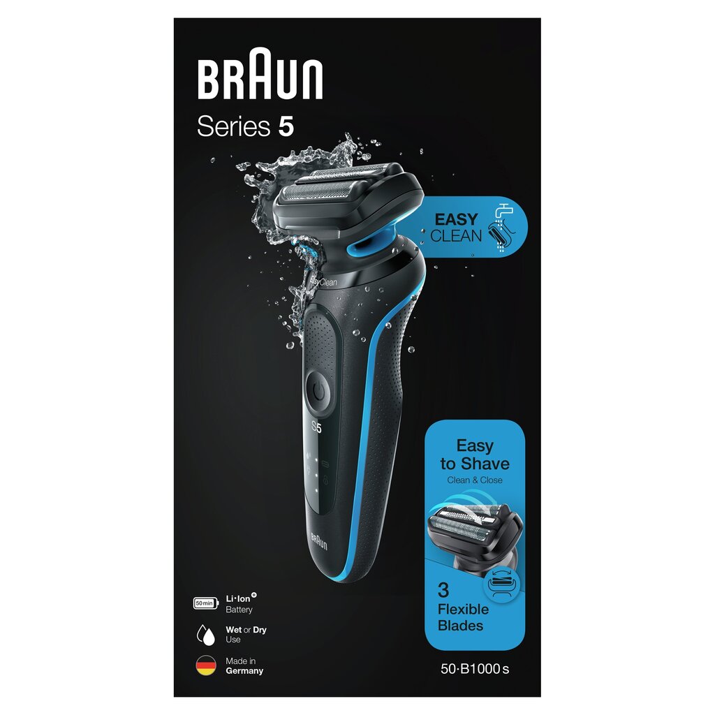 Braun 50-B1000s Series 5 -partakone hinta ja tiedot | Parranajokoneet | hobbyhall.fi