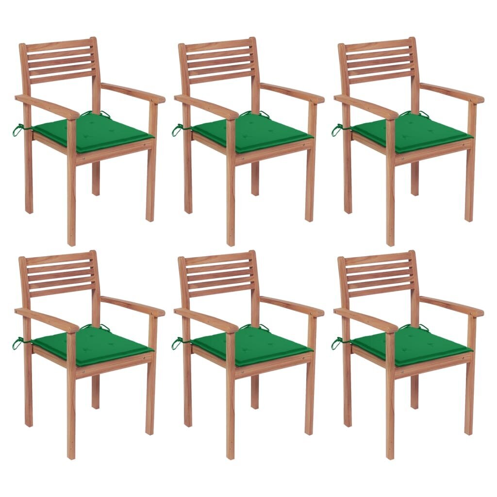 Taitettavat puutarhatuolit tyynyillä, 6 kpl hinta ja tiedot | Puutarhatuolit | hobbyhall.fi
