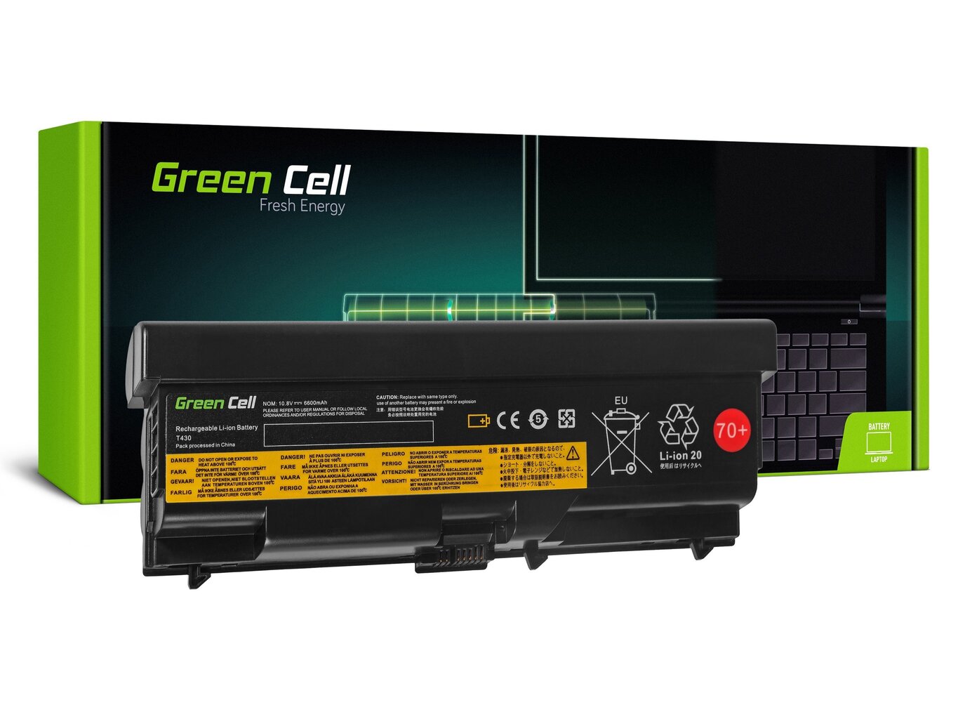 Green Cell Laptop Battery for IBM Lenovo ThinkPad L430 L530 T430 T530 W530 hinta ja tiedot | Kannettavien tietokoneiden akut | hobbyhall.fi