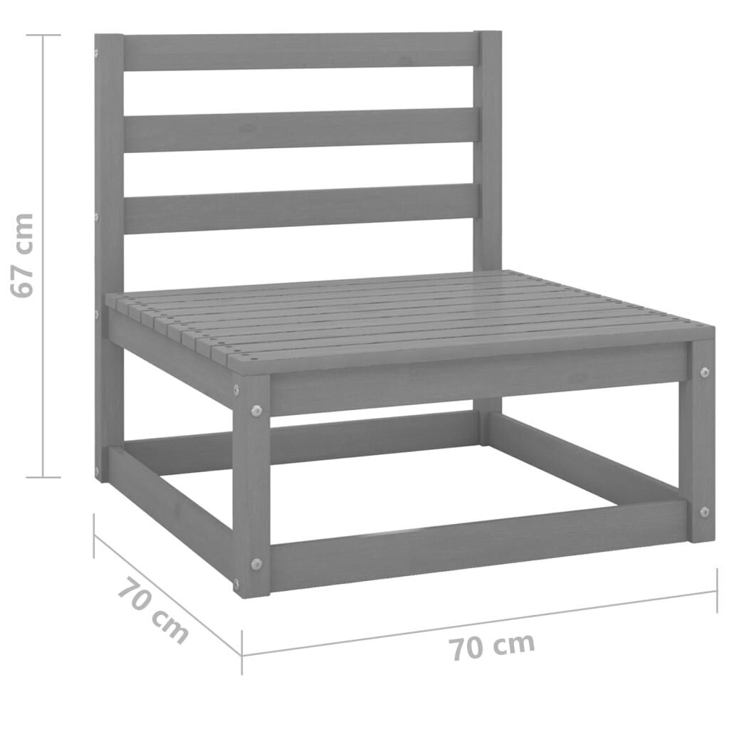 Puutarhakalusteet, 12 kpl, harmaa hinta ja tiedot | Puutarhakalusteet | hobbyhall.fi