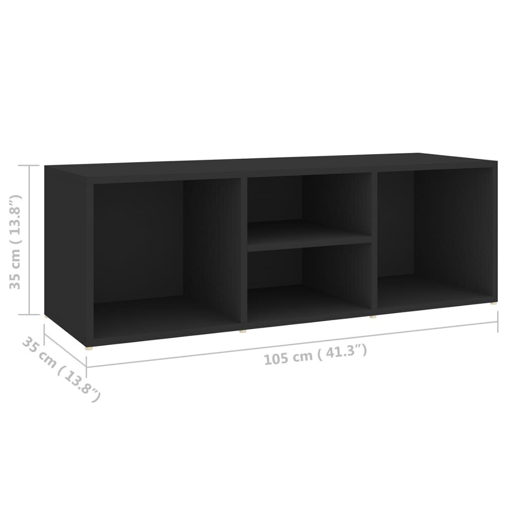 vidaXL Kenkien säilytyspenkki musta 105x35x35 cm lastulevy hinta ja tiedot | Kenkäkaapit ja -hyllyt | hobbyhall.fi