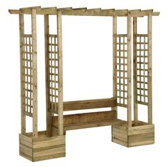 Puutarhapergola penkki ja sängyt, beige hinta ja tiedot | Puutarhapenkit | hobbyhall.fi