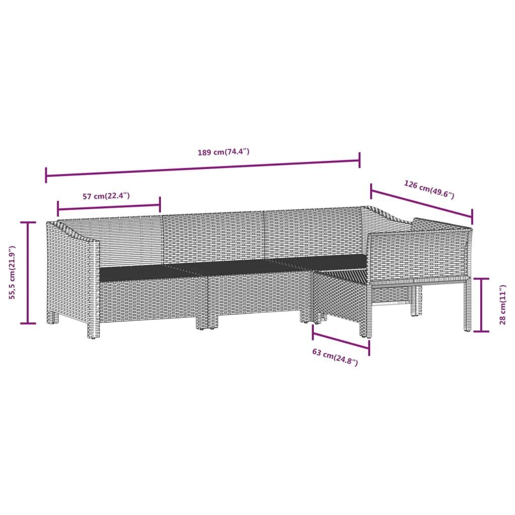 Puutarhasetti vidaXL, harmaa hinta ja tiedot | Puutarhakalusteet | hobbyhall.fi