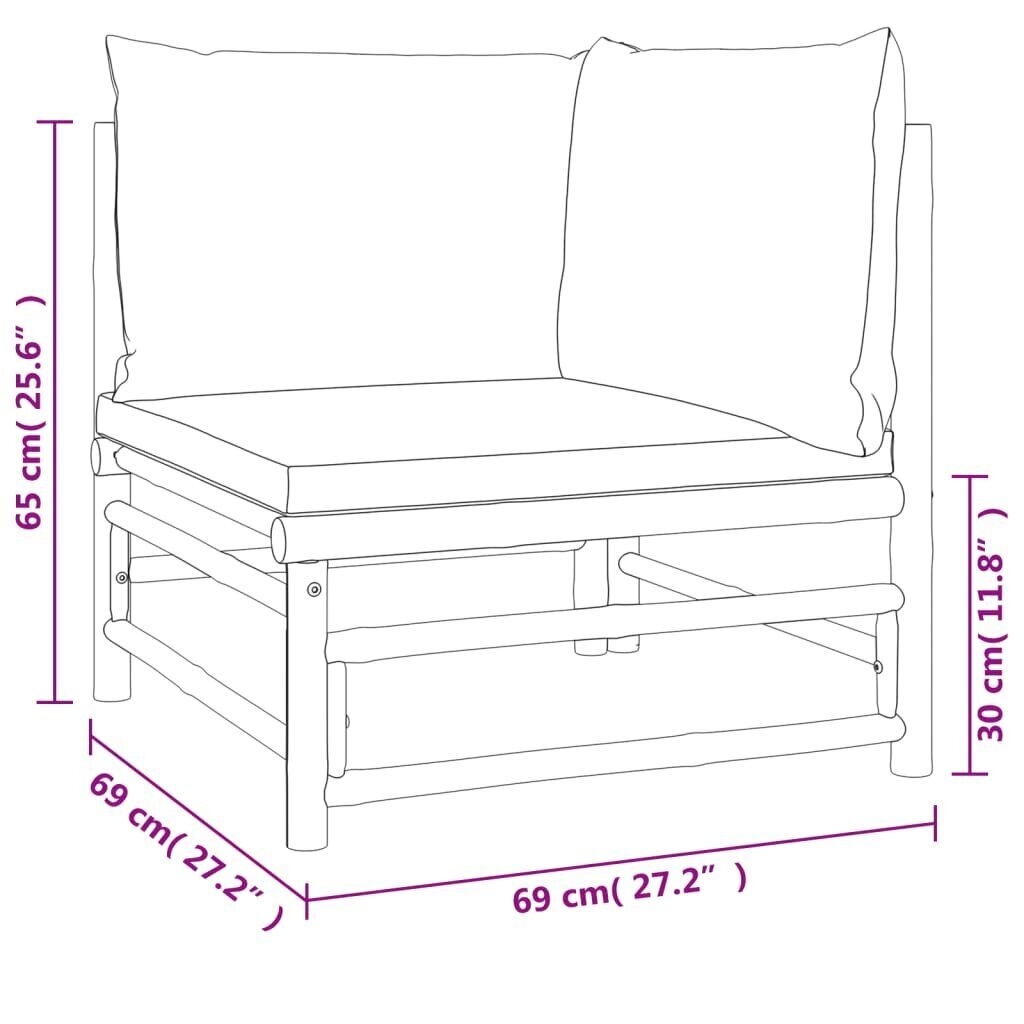 Puutarhasetti vidaXL, ruskea/valkoinen hinta ja tiedot | Puutarhakalusteet | hobbyhall.fi