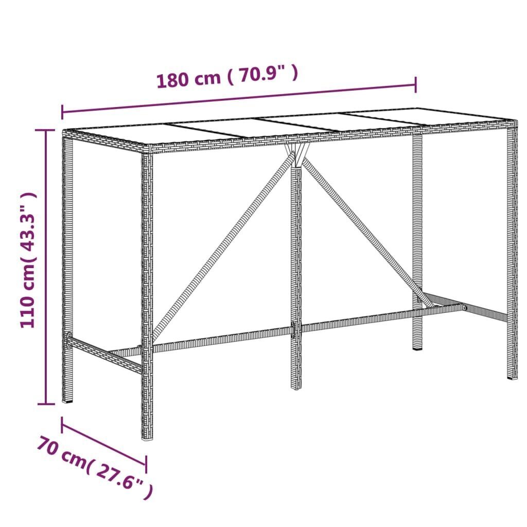 Puutarhasetti vidaXL, harmaa hinta ja tiedot | Puutarhakalusteet | hobbyhall.fi