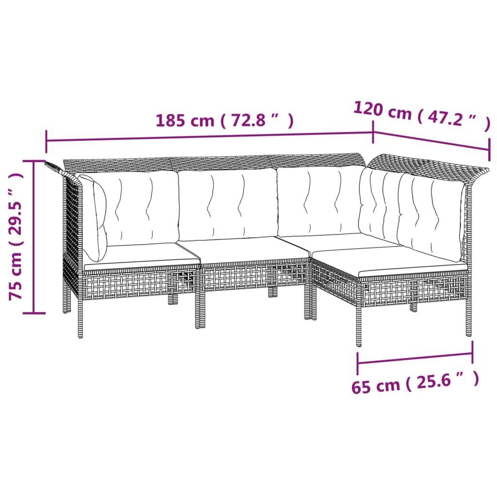 Puutarhakalusteet vidaXL, harmaa hinta ja tiedot | Puutarhakalusteet | hobbyhall.fi