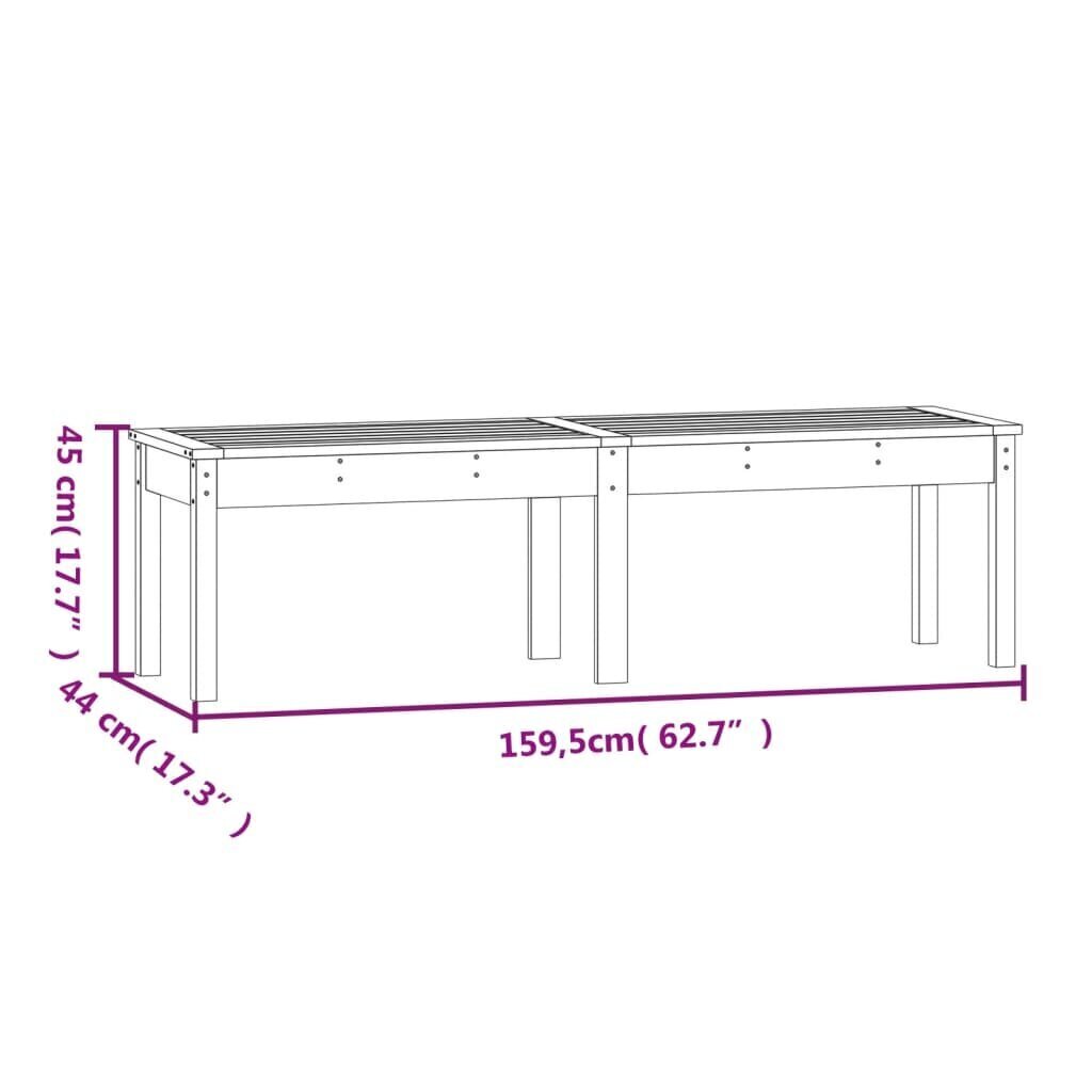 Kaksinkertainen puutarhapenkki vidaXL, musta hinta ja tiedot | Puutarhapenkit | hobbyhall.fi