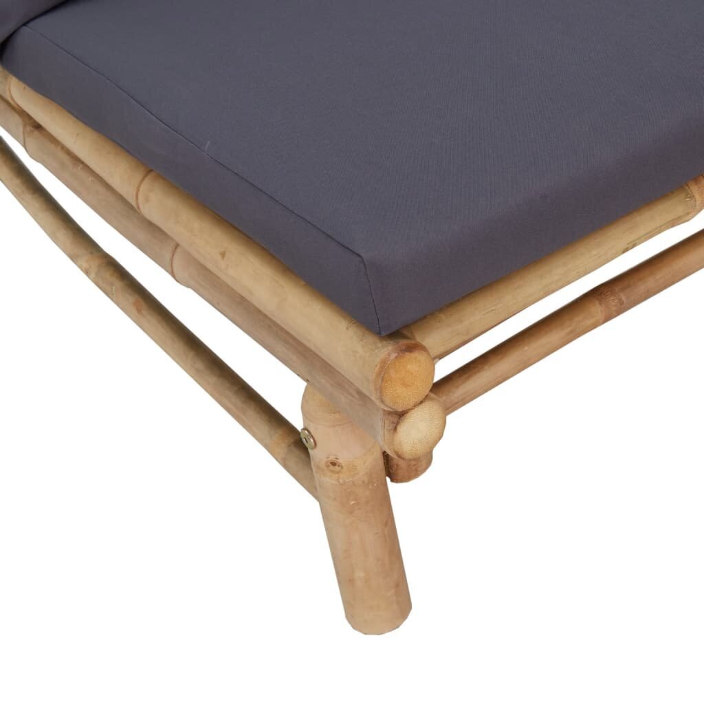 vidaXL Puutarhatuolit tummanharmailla tyynyillä, 2 kpl, bambua hinta ja tiedot | Puutarhatuolit | hobbyhall.fi