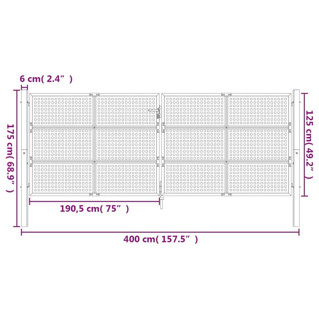 Puutarhaportti vidaXL 400x175cm hinta ja tiedot | Aidat ja tarvikkeet | hobbyhall.fi