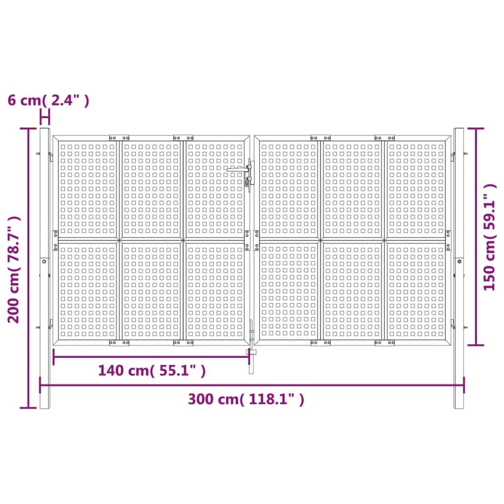 Puutarhaportti vidaXL 300x200cm hinta ja tiedot | Aidat ja tarvikkeet | hobbyhall.fi