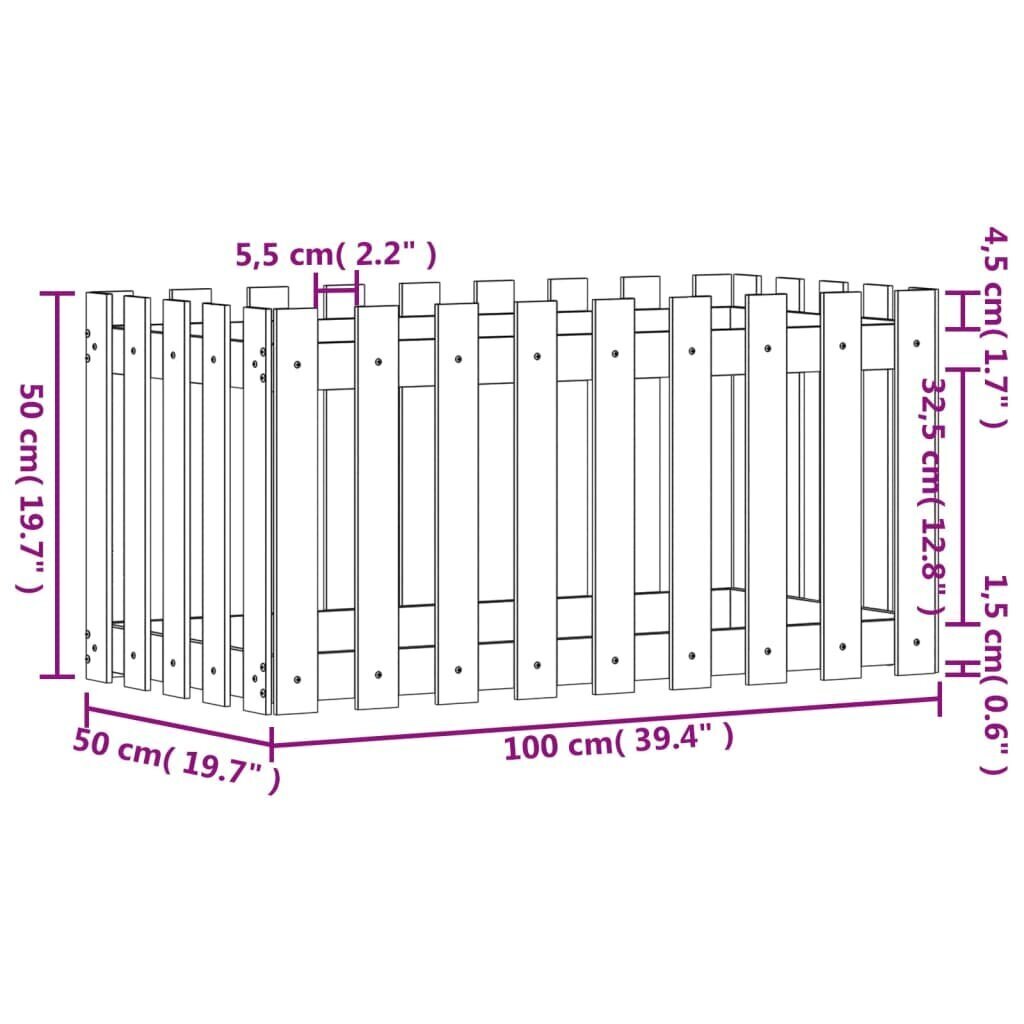 Puutarhasänky, 100x50x50 cm hinta ja tiedot | Kukkalaatikot | hobbyhall.fi