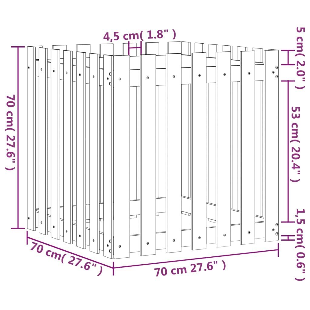 Puutarhasänky, 70x70x70 cm hinta ja tiedot | Kukkalaatikot | hobbyhall.fi