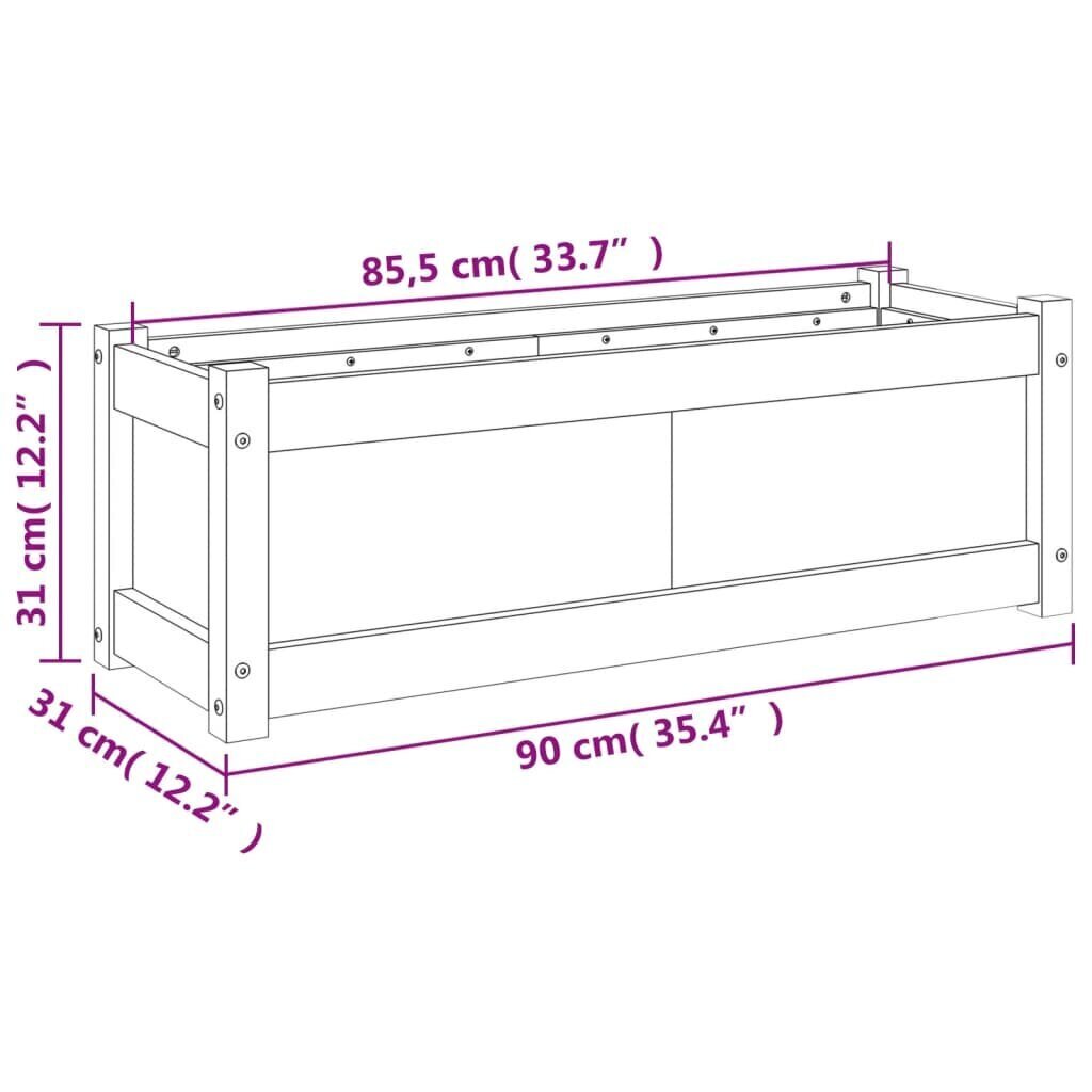 Puutarhasänky, 90x31x31 cm hinta ja tiedot | Kukkalaatikot | hobbyhall.fi