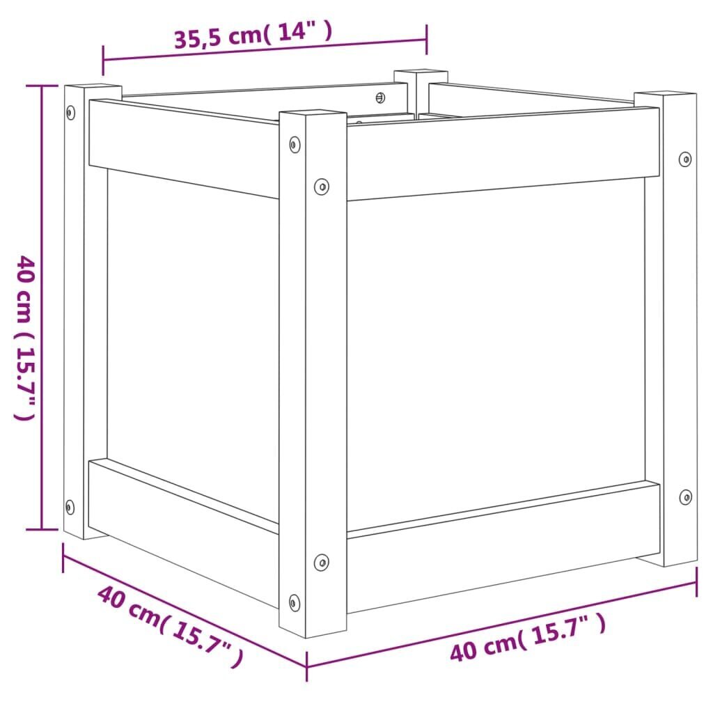 Puutarhasänky, 40x40x40 cm hinta ja tiedot | Kukkalaatikot | hobbyhall.fi