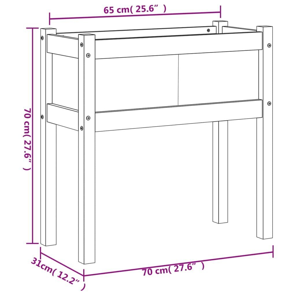 Puutarhavuoteet, 2 kpl, 70x31x70 cm hinta ja tiedot | Kukkalaatikot | hobbyhall.fi