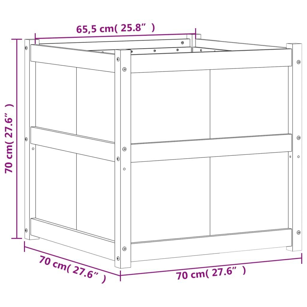 Puutarhasänky, 70x70x70 cm hinta ja tiedot | Kukkalaatikot | hobbyhall.fi