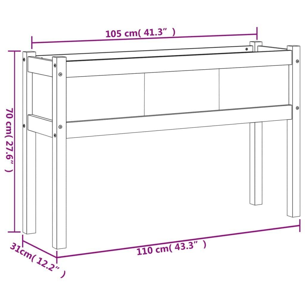 Puutarhavuoteet, 2 kpl, 110x31x70 cm hinta ja tiedot | Kukkalaatikot | hobbyhall.fi