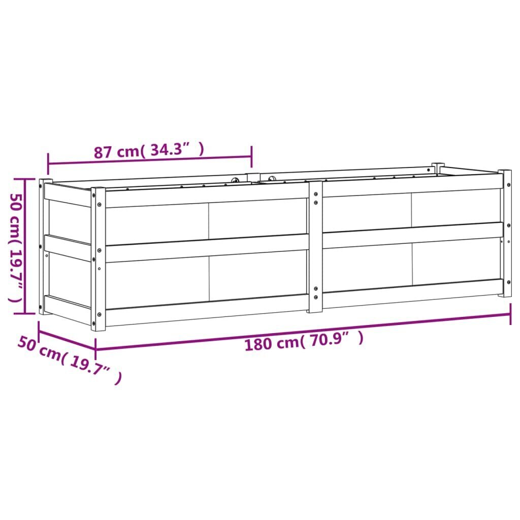 Puutarhasänky, 180x50x50 cm hinta ja tiedot | Kukkalaatikot | hobbyhall.fi