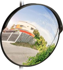 Relaxdays Traffic Mirror 45 cm, ammattitaitoinen, säänkestävä, murtumaton, sisä- ja ulkopuolella, mukaan lukien kiinnike, musta hinta ja tiedot | Lisätarvikkeet autoiluun | hobbyhall.fi